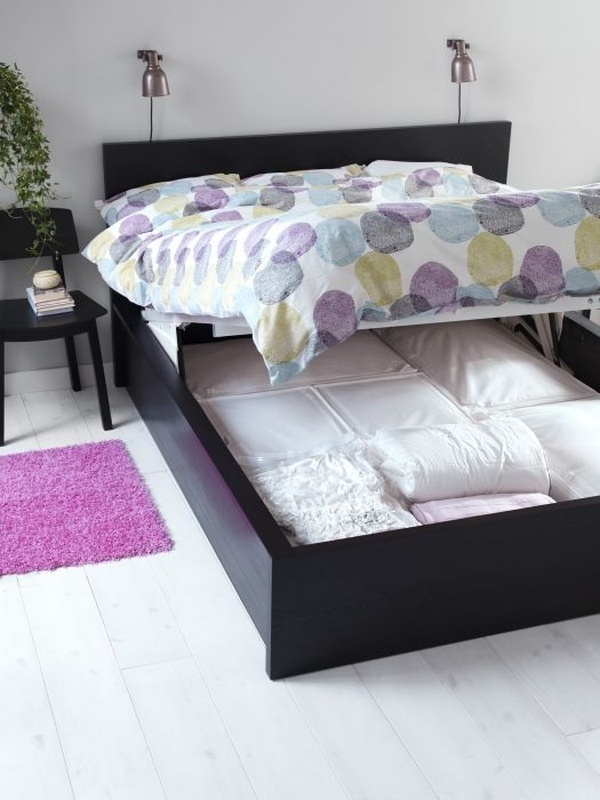 Двуспальная кровать ИКЕА с подъемным механизмом, Мальм