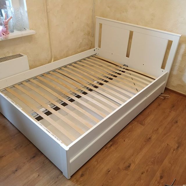 Двуспальная кровать ikea Сонгесанд каркас 